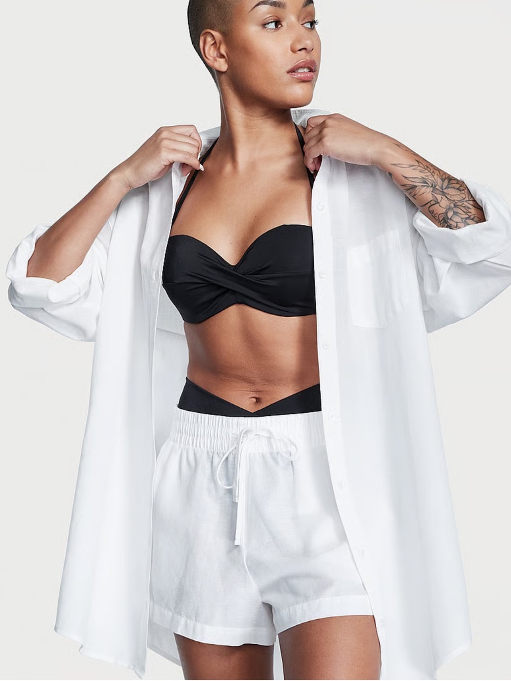 Victoria's Secret Boyfriend Cotton/Linen Swim Set